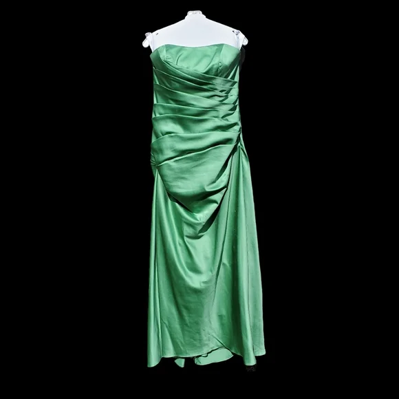 davids bridal sage green dress V Neck Backless Burgundy Satin Long Prom Dress, Backless Burgundy Form –  abcprom